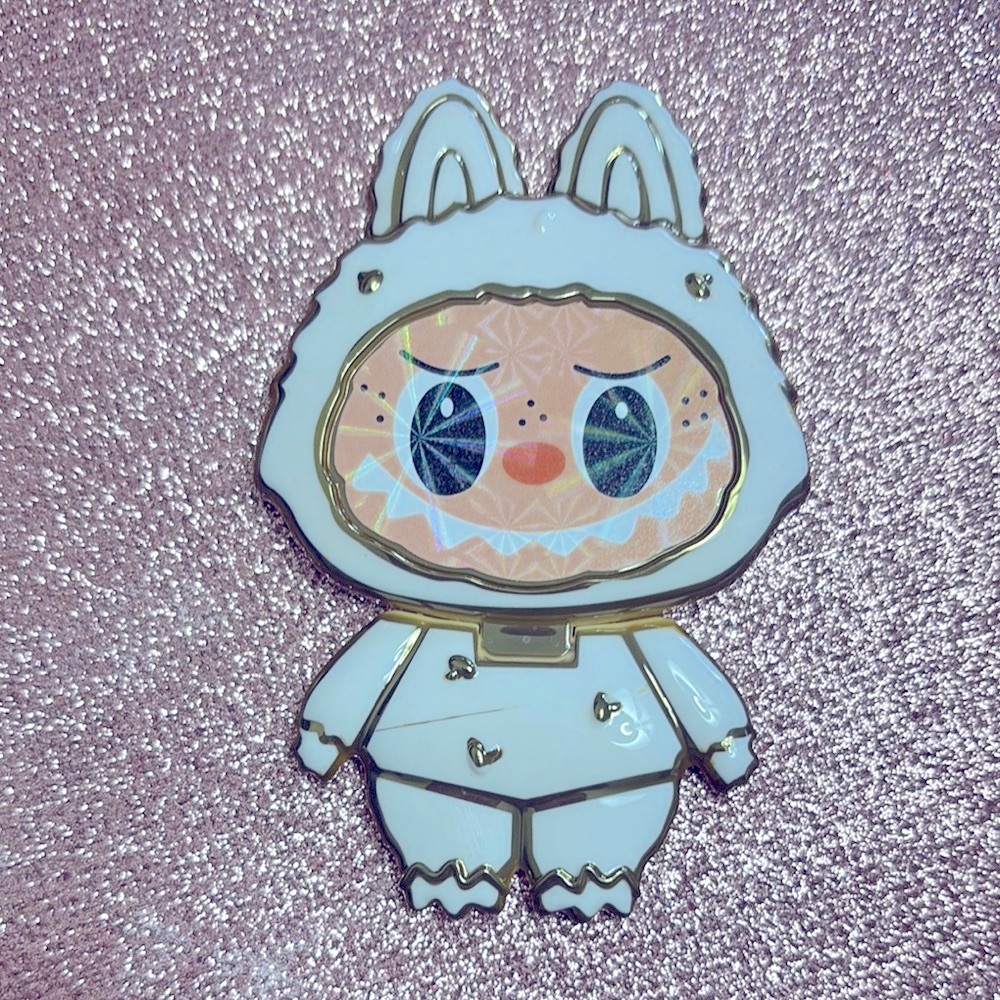 Cute White Labubu Phone Mirror